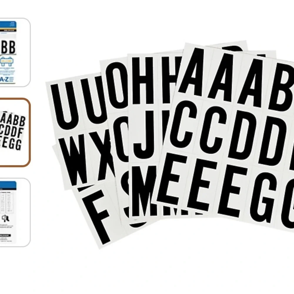 Hillman self adhesive letter black-and-white